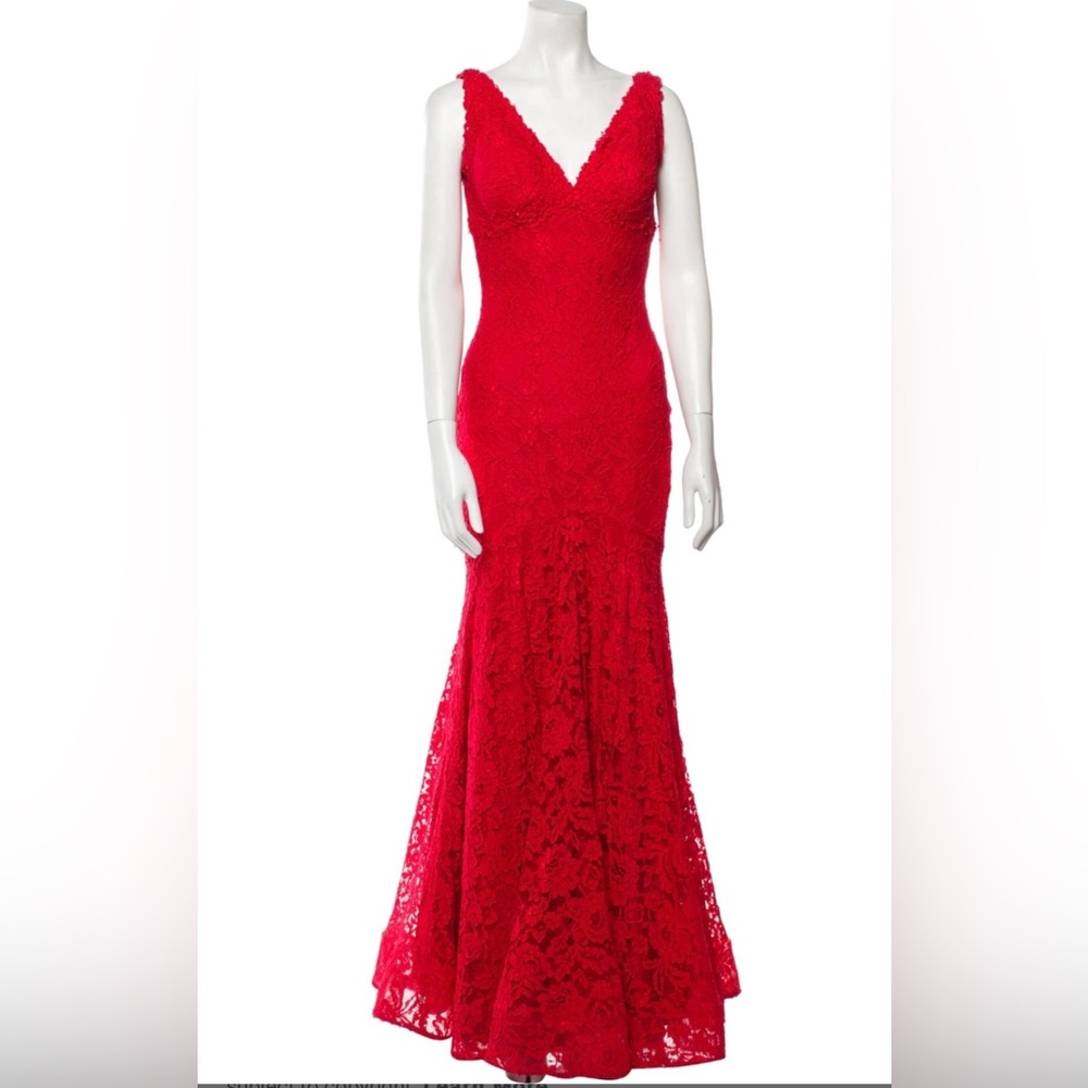 Beautiful red lace Jovani mermaid gown . Size 6